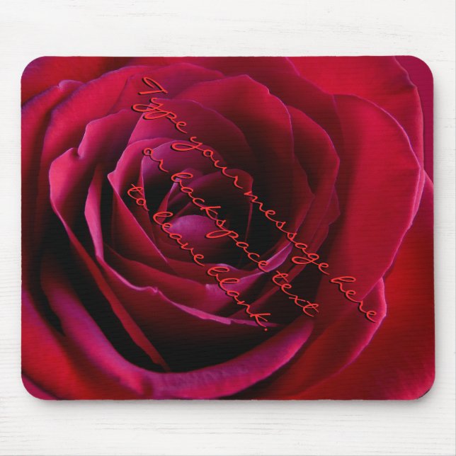 Red Rose Mousepad Personalized Red Rose Mousepad (Front)