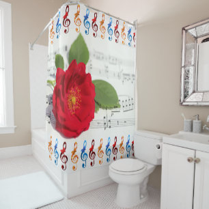 Red rose music notes