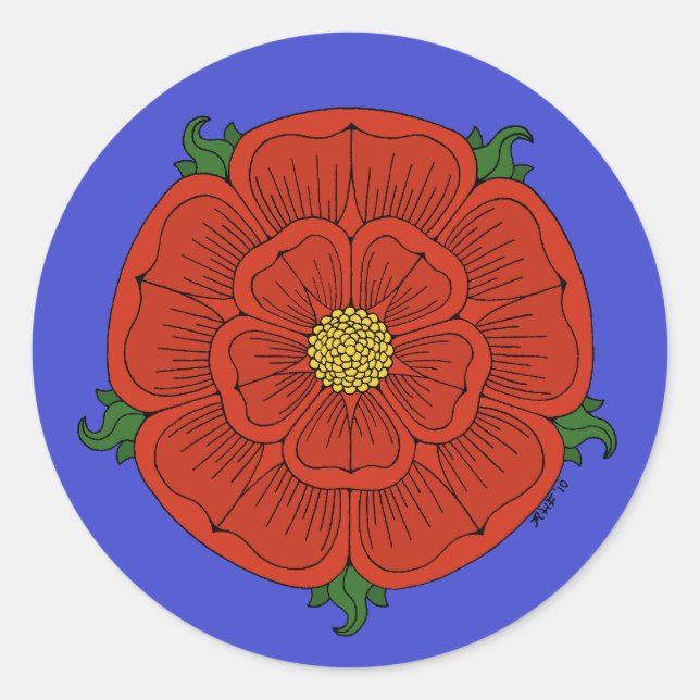 Red Rose of Lancaster Classic Round Sticker (Front)