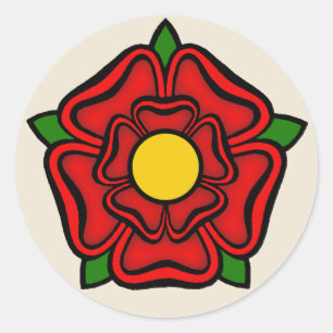 Red Rose of Lancaster, England Emblem of Royalty Classic Round Sticker