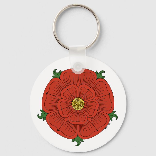 Red Rose of Lancaster Keychain (Front)