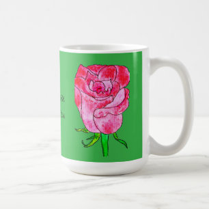 Red Rose on a Stem Coffee Mug