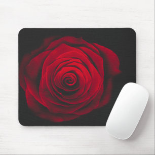 Red rose on black background vintage effect mouse pad