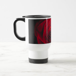 Red rose on black background vintage effect travel mug