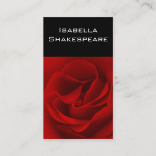 Red Rose on Black Business Card