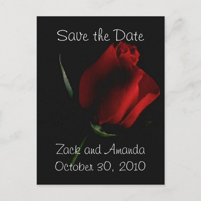 Red Rose on Black- invitation (Front)