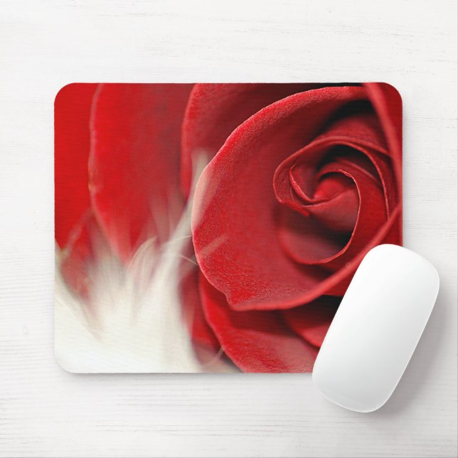 Red Rose On Fur  Mouse Pad (With Mouse)