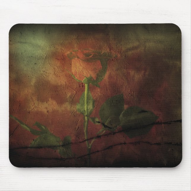 Red rose on grunge background mouse pad (Front)
