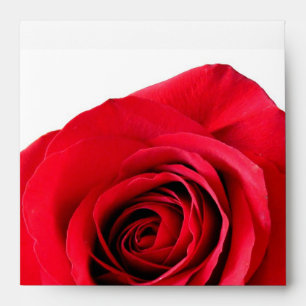 Red Rose on White Elegant Envelopes
