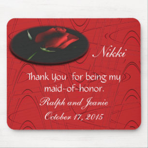 Red Rose onBlkGraphic,customize Mouse Pad