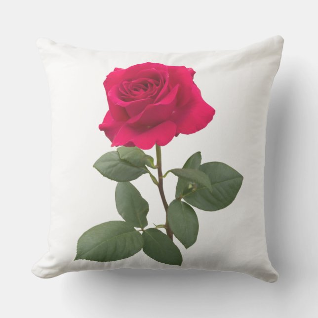 Red rose outdoor pillow (Front)