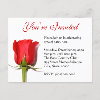Red Rose Party Invitation