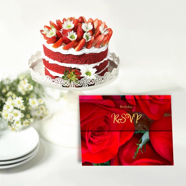 Red Rose Party Response Postcard (Creator Uploaded)