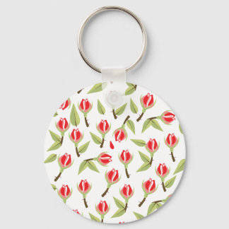 Red Rose Pattern Keychain