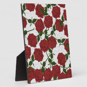 Red Rose Pattern Plaque
