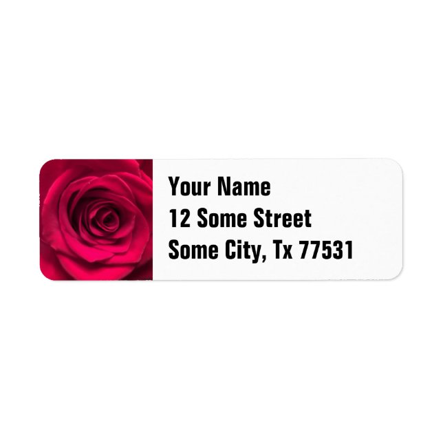 Red Rose Personalized Address Labels (Front)