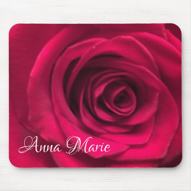 Red Rose Personalized Mouse Pad (Front)