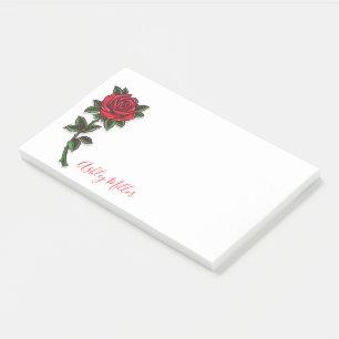 Red Rose Personalized Post-it Notes