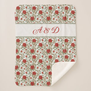 Red Rose Personalized Sherpa Blanket
