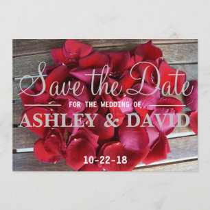 Red Rose Petals Enregistrer la carte de date