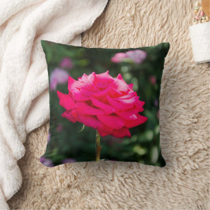 Red Rose Petals Profile Throw Pillow
