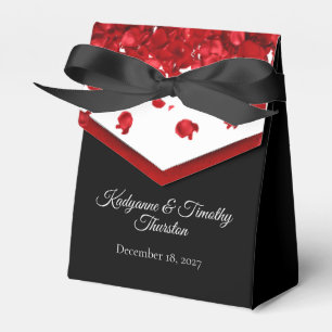 Red Rose Petals Wedding Favor Box