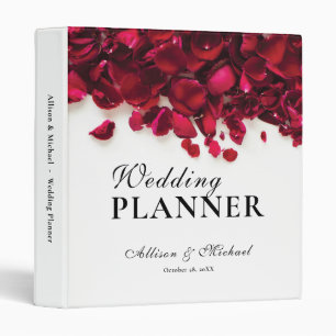 Red Rose Petals Wedding Planner Binder