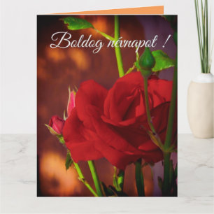 Red rose photo - Hungarian name day Card
