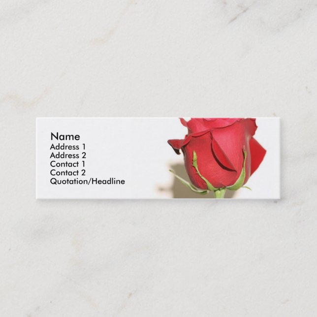 Red Rose Photo Wedding Favour Tag Customizable (Front)