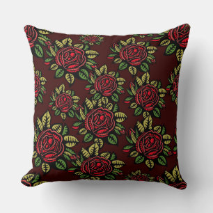 red rose pillow