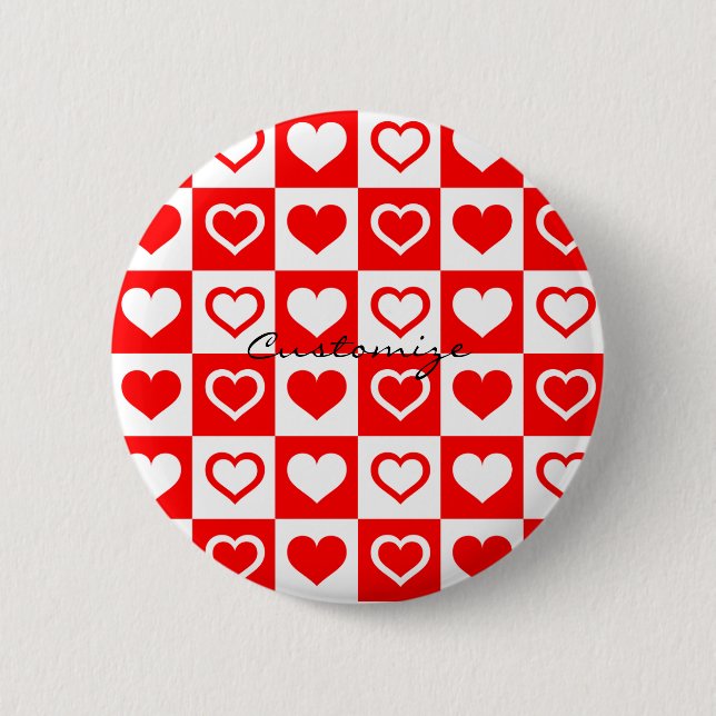 Red Rose Plaid Pattern Thunder_Cove 2 Inch Round Button (Front)