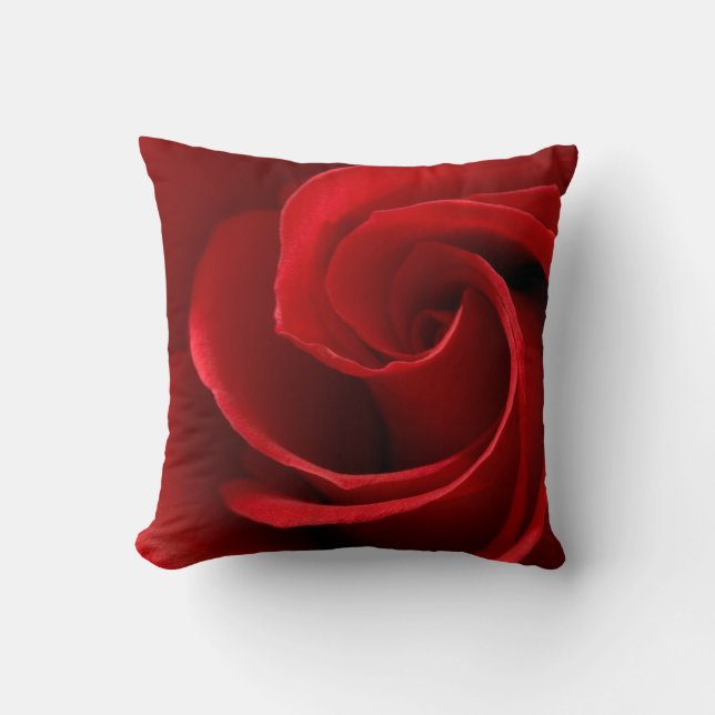 Red Rose Polyester Throw Pillow, Throw Pillow (Front)