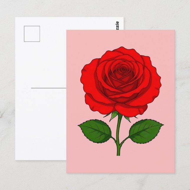 Red Rose Postcard (Front/Back)