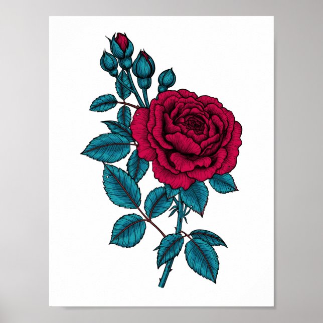 Red rose poster (Front)