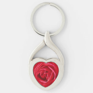 Red rose print keychain