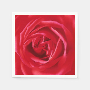 Red rose print napkin