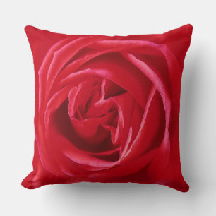 Red rose print throw pillow