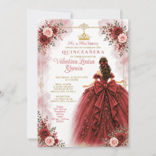 Red Rose Quinceañera Invitation