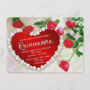 Red Rose Quinceañera Invitation