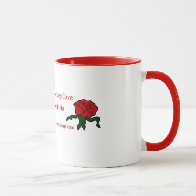 Red Rose Quote Coffee Mug (Right)