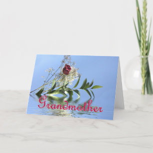 Red Rose & Reflection for Grandmother Mother's Day Card