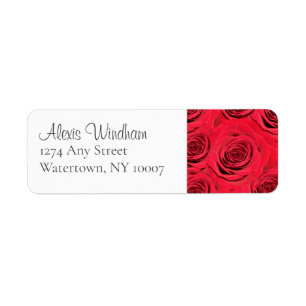 Red rose return address labels