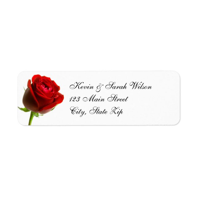 Red Rose Return Address Labels (Front)