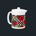 Red Rose Rockabilly Check<br><div class="desc">Red Roses Bouquet Floral Love Rockabilly and Checkered</div>