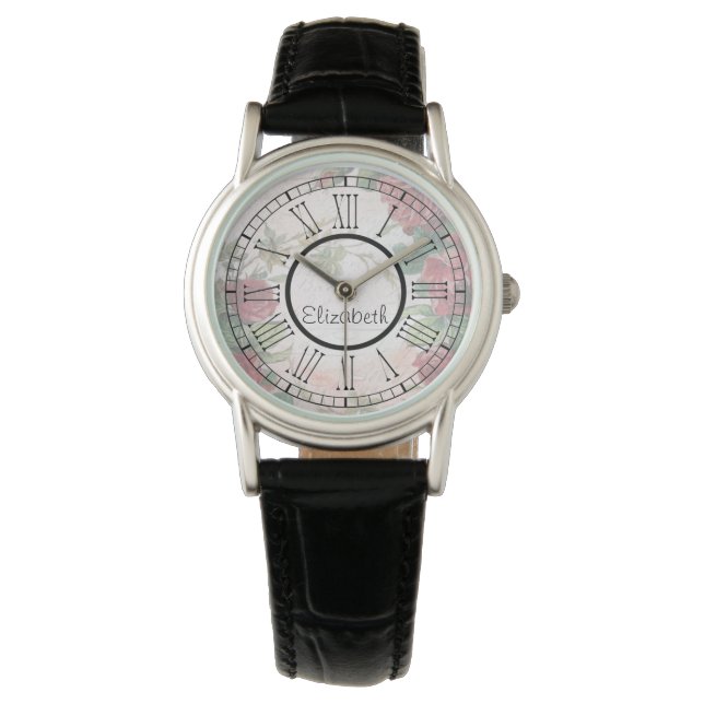 Red Rose Roman Numeral Watch (Front)