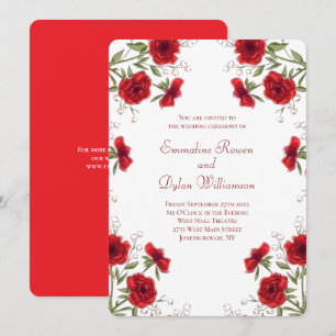 Red Rose Romantic Wedding Invitation