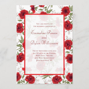 Red Rose Romantic Wedding Invitation