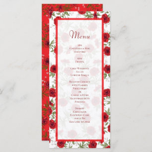 Red Rose Romantic Wedding Menus