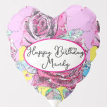 Red Rose Roses Pink flower Birthday Womens Balloon<br><div class="desc">Rose flowers Watercolor Painting Art Wrapping Paper. Designed by me from one of my original watercolor paintings. A stylish gift sure to put a smile on anyone's face.</div>