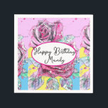 Red Rose Roses Pink flower Birthday Womens Napkin<br><div class="desc">Rose flowers Watercolor Painting Art Wrapping Paper. Designed by me from one of my original watercolor paintings. A stylish gift sure to put a smile on anyone's face.</div>